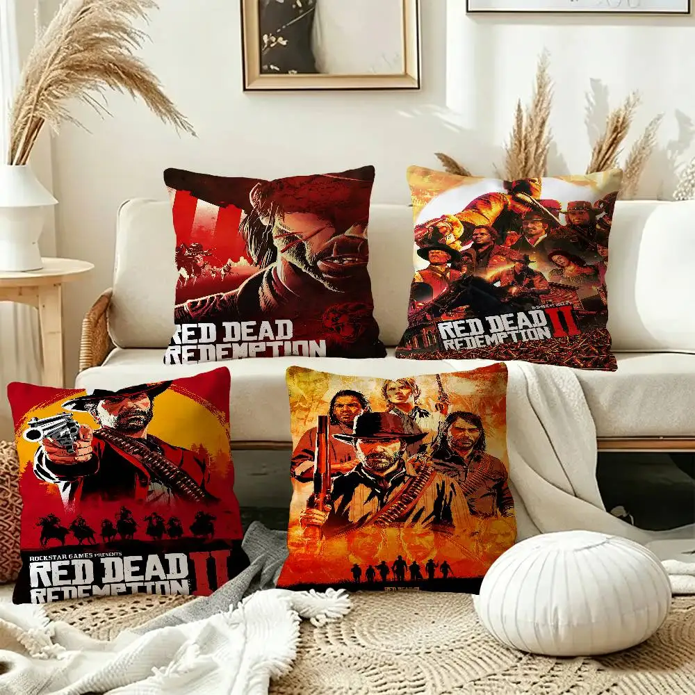 Game R-Red Dead Redemption 2 RDR2 Pillow Anime Pillow Sofa Bed Head Pillow Cover Cushion Cover 45x45 cm Fashion