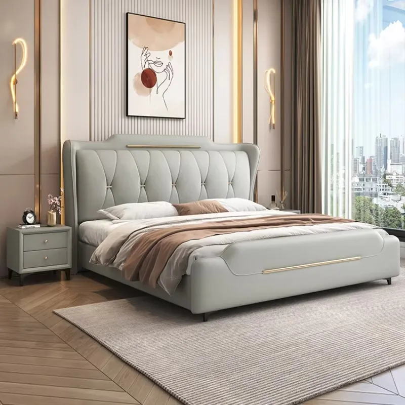 

Luxury Waterproof Bed Frames Comforter Princess Queen Full Size Double Bed Headboards Storage Lozko Sypialniane Home Furniture