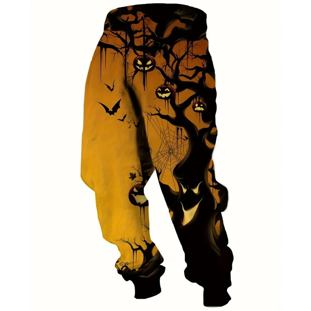 Men's 2026 Sweatpants Halloween Theme Printed Joggers Slim Fit Pants Casual Lounge Pants With Pockets Autumn Winter Streetwear
