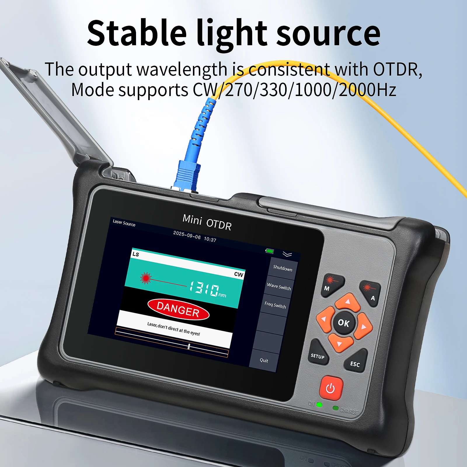 KP800 OTDR 100KM 24/22dB 1310/1550nm Optisches Zeitbereichsreflektometer Multifunktionales Touchscreen-Glasfaser-Tester-Tool