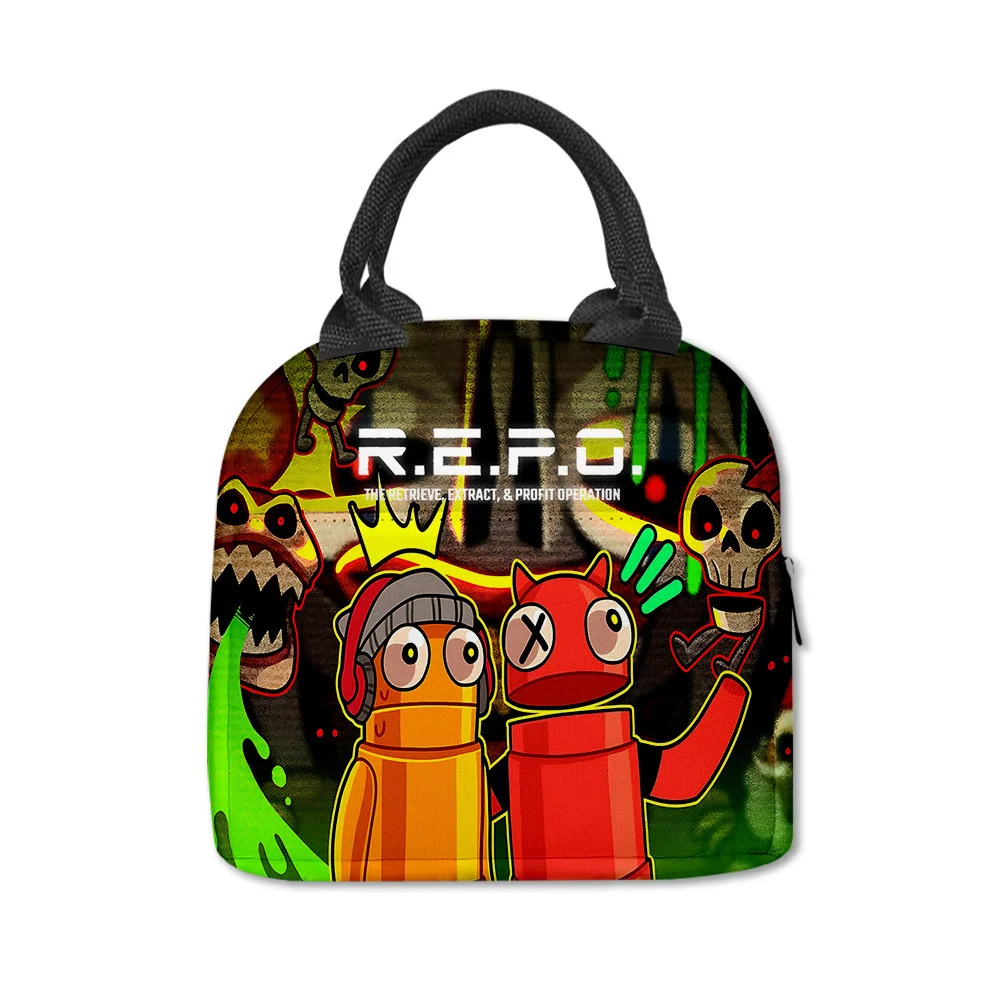 Trendy Popular R.E.P.O repo Student Work Lunchbox Thermal insulation Food Lunch Bag 3D Printed Portable Handbags Ice Bags