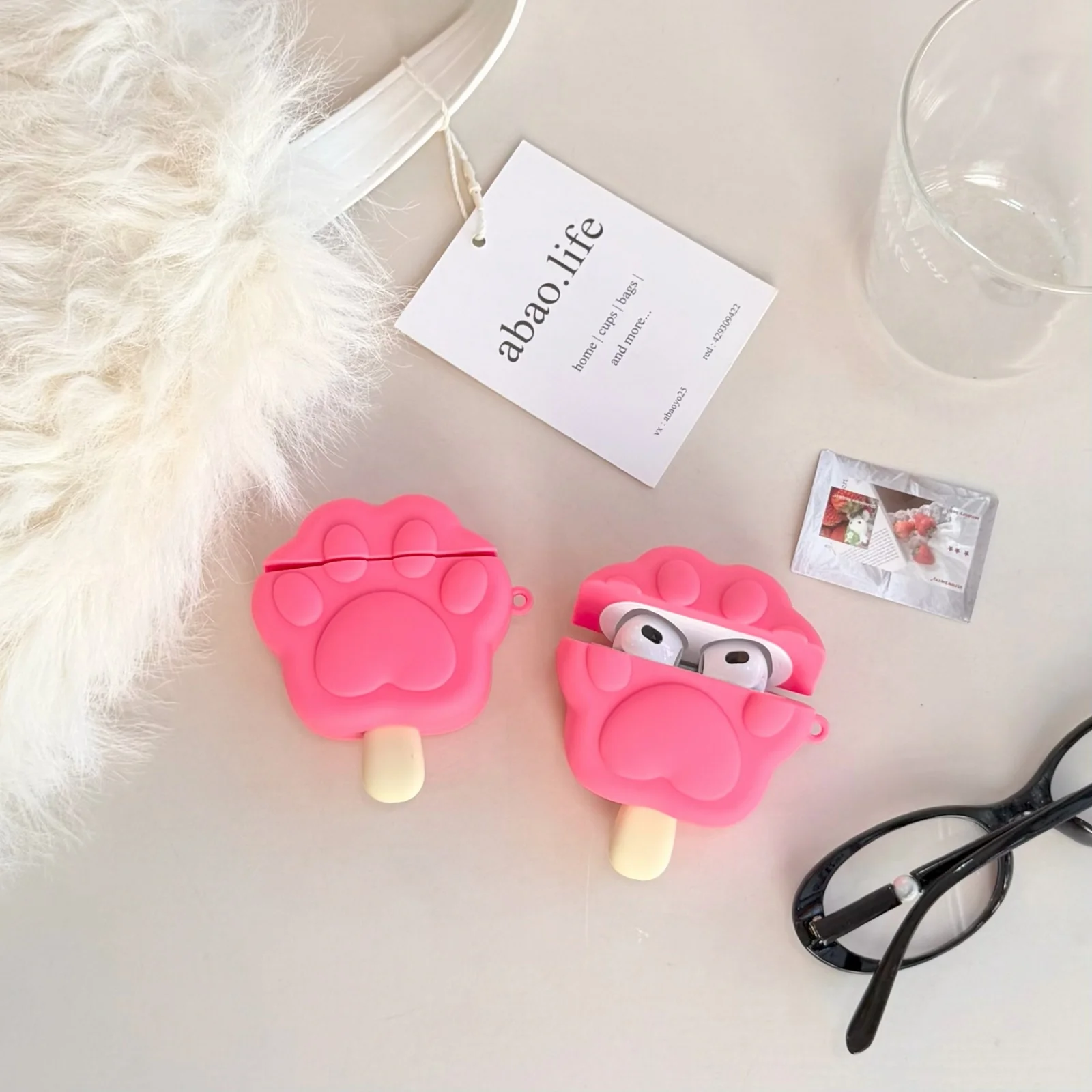 Earphone Case for  Airpods 4 3 2 1 Pro2 3 Ins cartoon Ctue  cat claws  Anti-drop Protective Cover Silicone Headphone Accessories