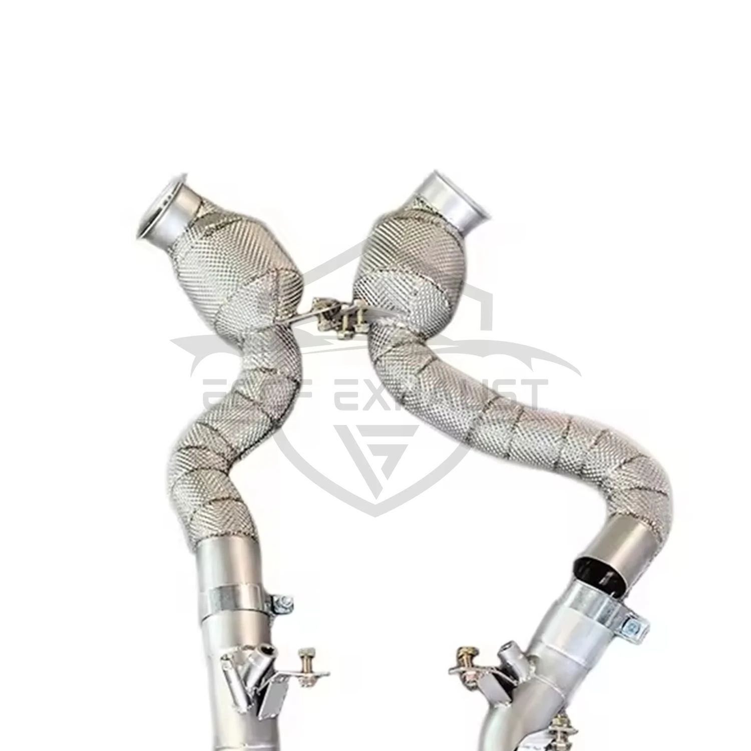 أنبوب سفلي ممتاز من الفولاذ المقاوم للصدأ مع درع حراري لسيارة Mercedes AMG GT63 63S E63S W213 4.0T أداء التدفق المحسن #4