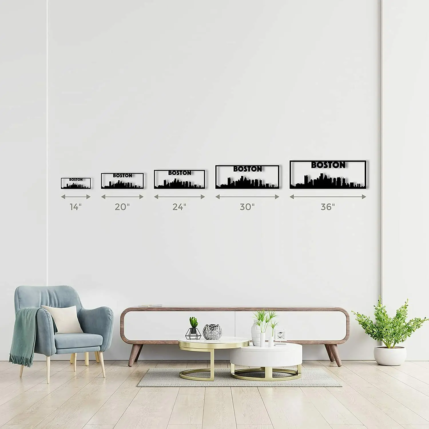 Boston City Skyline Landscape  Beautiful Home Decor Accent Metal Art Wall Sign Home Living Room Interior Decoration Metal Art