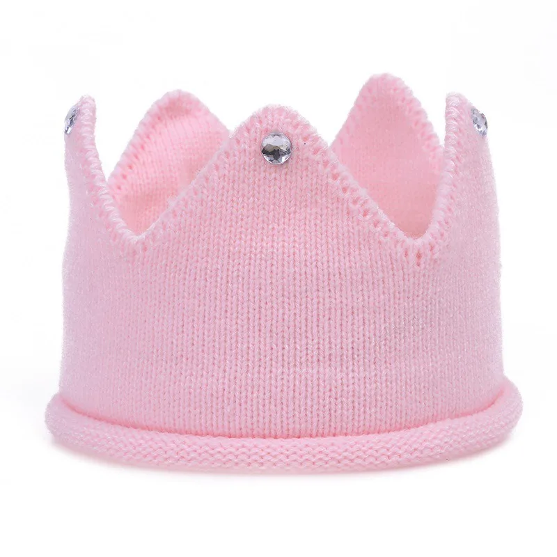 Knitted Crown Baby Headband Hat Autumn Winter Newborn Empty Top Cap Solid Color Infant Toddler Beanie Headband Photography Props - view 5