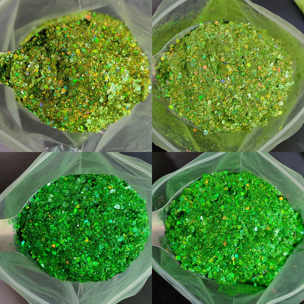 500g SHELL Chameleon Holographic เล็บ Glitter 0.2 & 1 & 2.5 มม.เล็บความงามเลื่อม Paillette ผสม-หกเหลี่ยมเล็บ Flakes ชิ้น