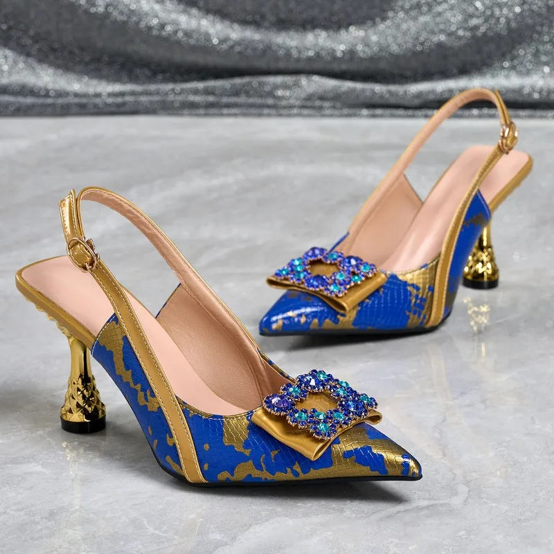 Fashion Women's Shoes Exquisite Rhinestones High Heeled Sandals for Woman Sexy Model Casual Shoes Designer Shoes Sandalias Mujer