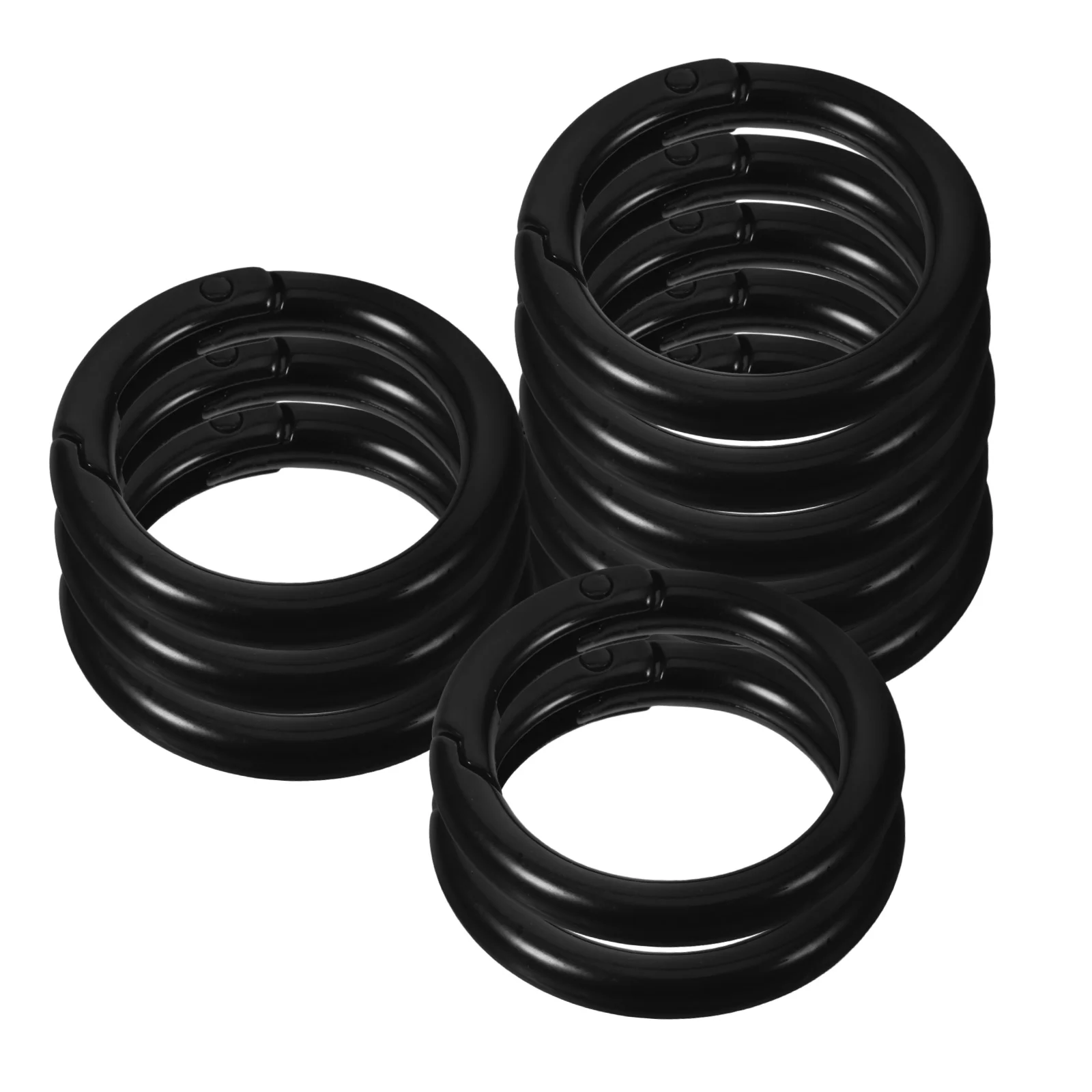 

10 Pcs Spring Buckle Carabiner Keyring Hook Coil Circle Round Alloy Jewelry Bag Strap Clip