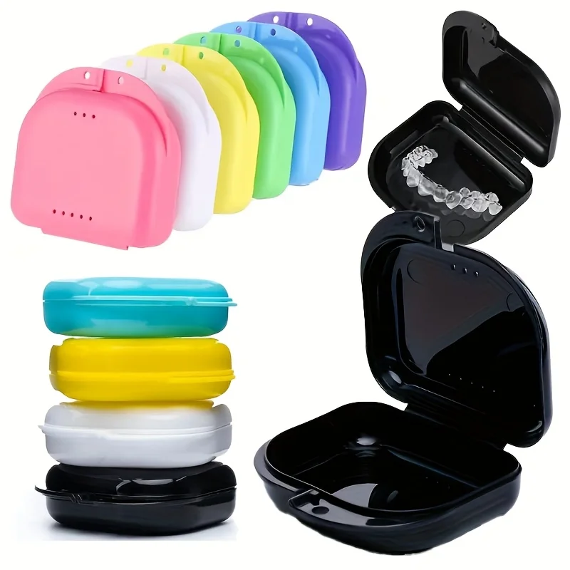 5/10Pcs 틀니 목욕 보관 상자 가짜 치아 치열 교정기 케이스 마우스 가드 컨테이너 플라스틱 주최자 구강 위생 도구