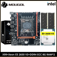 MOUGOL New X99 Motherboard Set with Intel Xeon E5 2650 V3 CPU & Dual-channel DDR4 8Gx2 2133MHz ECC RAM for Gaming Computer