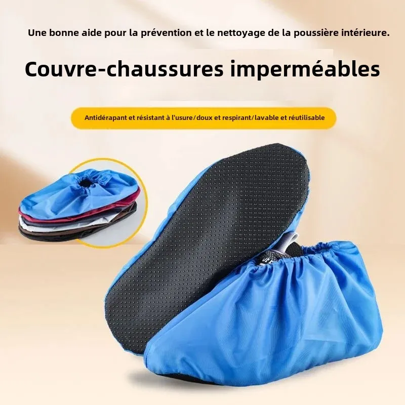 Couvre-chaussures imperméables épais pour adultes, pour hommes et femmes, antidérapants, lavables, pour la maison, pour une utilisation répétée