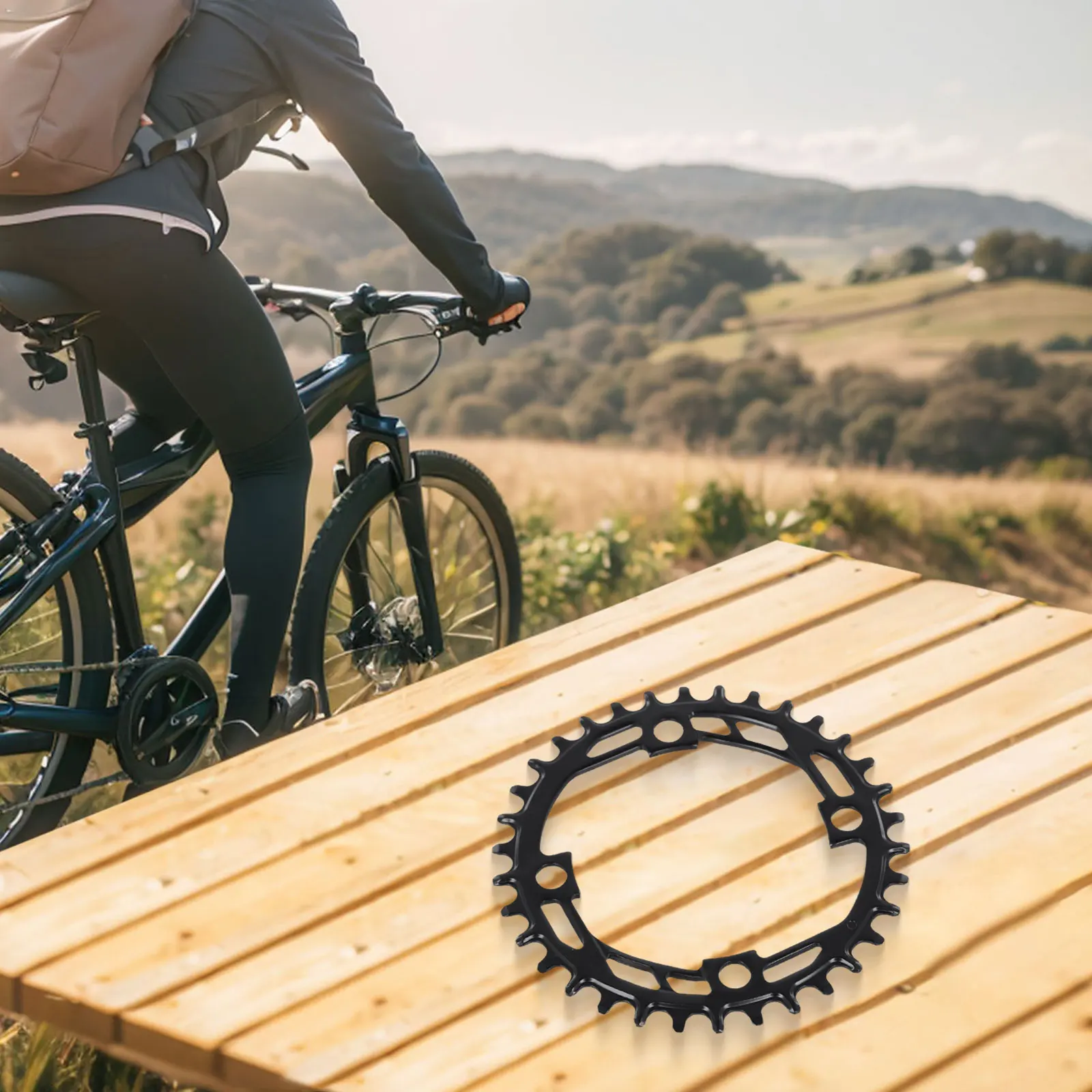 

Узкая широкая звездочка для велосипеда MTB 34T 36T 38T 104BCD Цепное колесо Звездочка для горного велосипеда с отрицательным зубом Однодисковое кольцо цепи