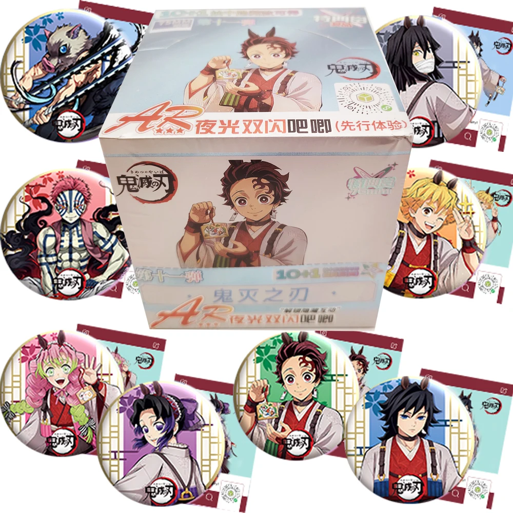 

Hot Blooded Anime Demon Slayer Hobby Collection Cards Badge Boys Girls Favorite Characters Cartoon Exquisite Peripheral Toy Gift