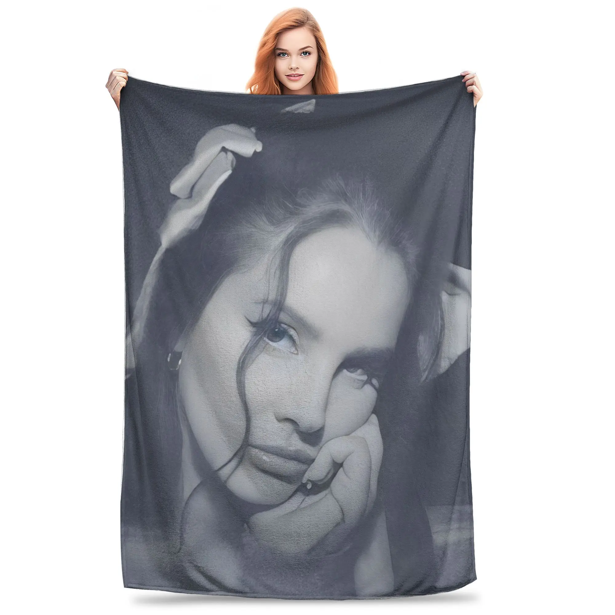 American Singer Lana Del Rey Blanket Pop Culture Music Flannel Novelty Soft Throw Blanket for Home Spring/Autumn