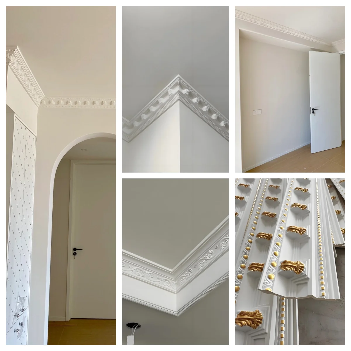 JM3016 Ceiling Decoration Material PU Lines Carved Ceiling Corner Lines PU Decoration Building Materials