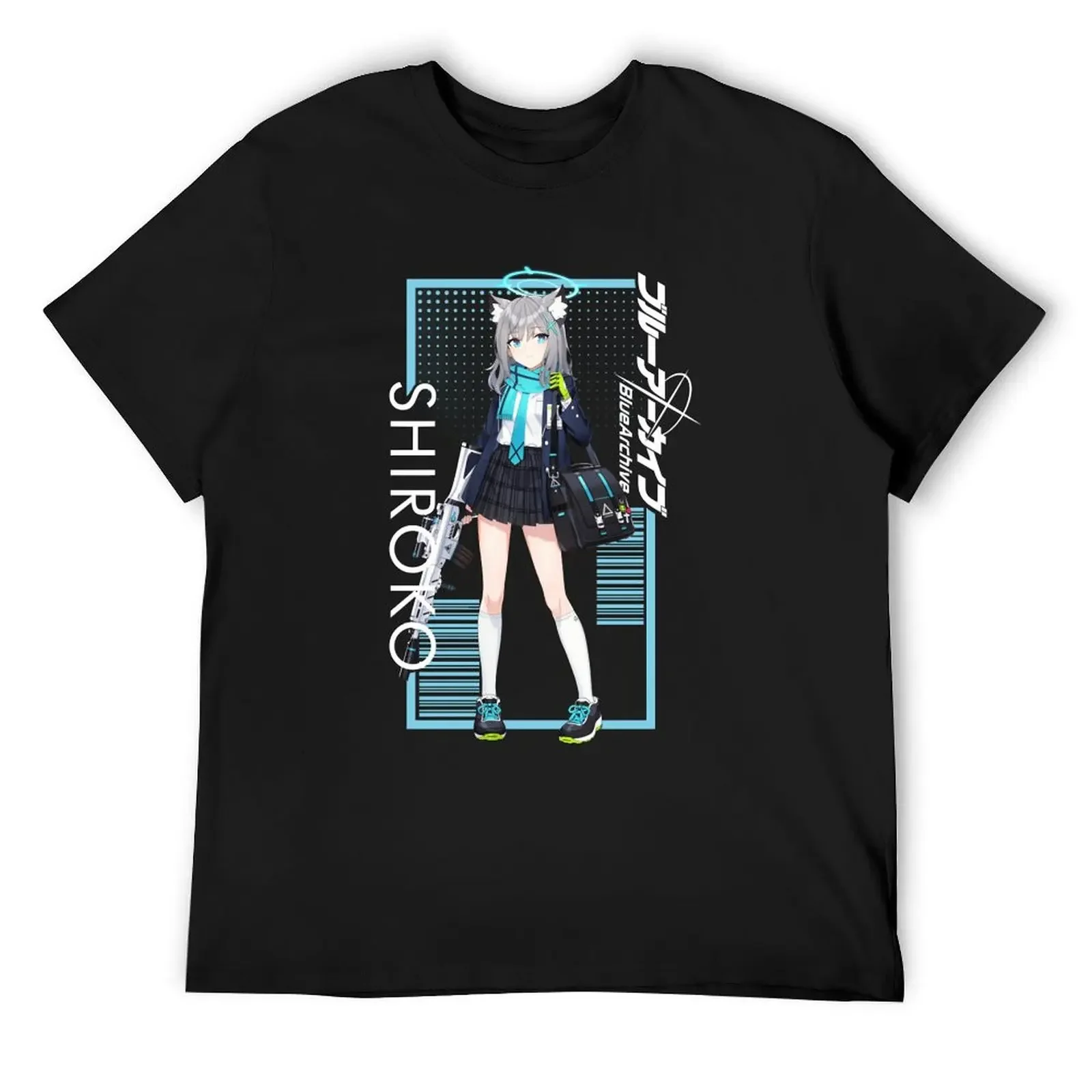 Blue Archive - SHIROKO - Character Portrait T-Shirt anime Blouse funny t shirts men