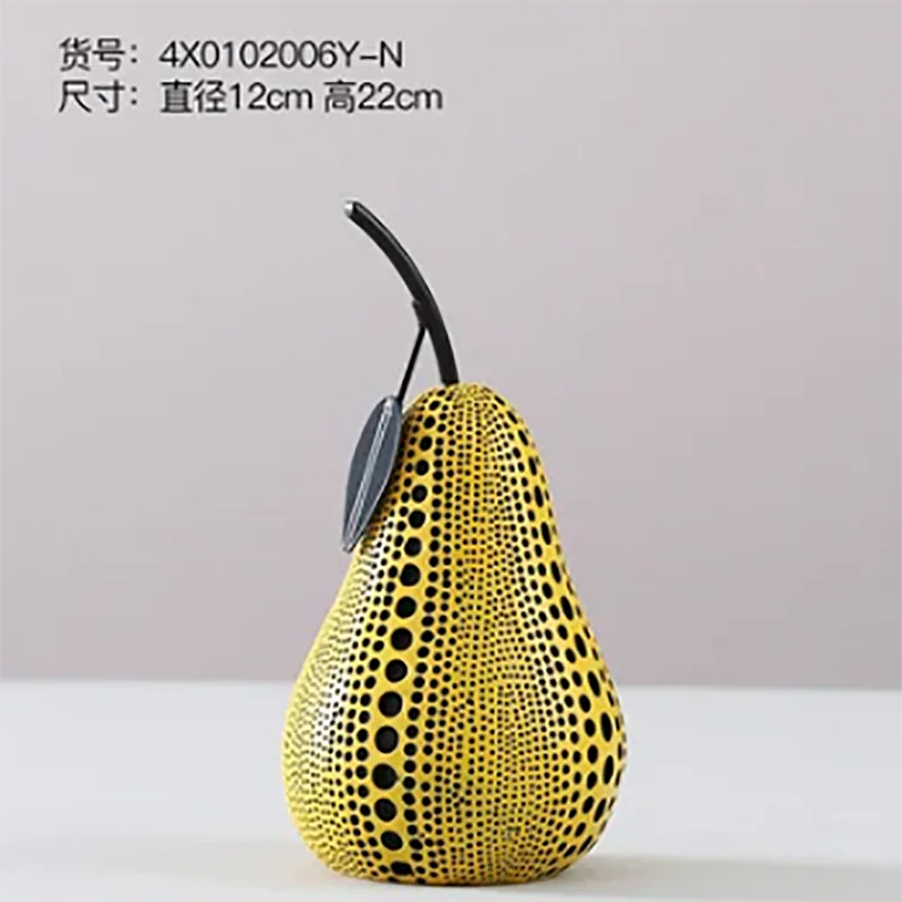 Nordic decoration modern home office soft resin creative crafts apple pear statues sculpture Home wedding