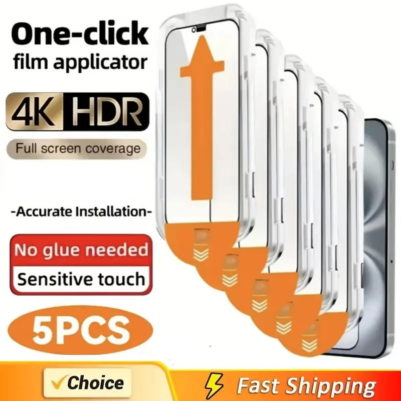 1-5 uds cubierta completa sin polvo vidrio templado HD para IPhone 17 Pro Max Air 16 15 14 Plus 13 12 11 XR X XS Max Mini Protector de pantalla