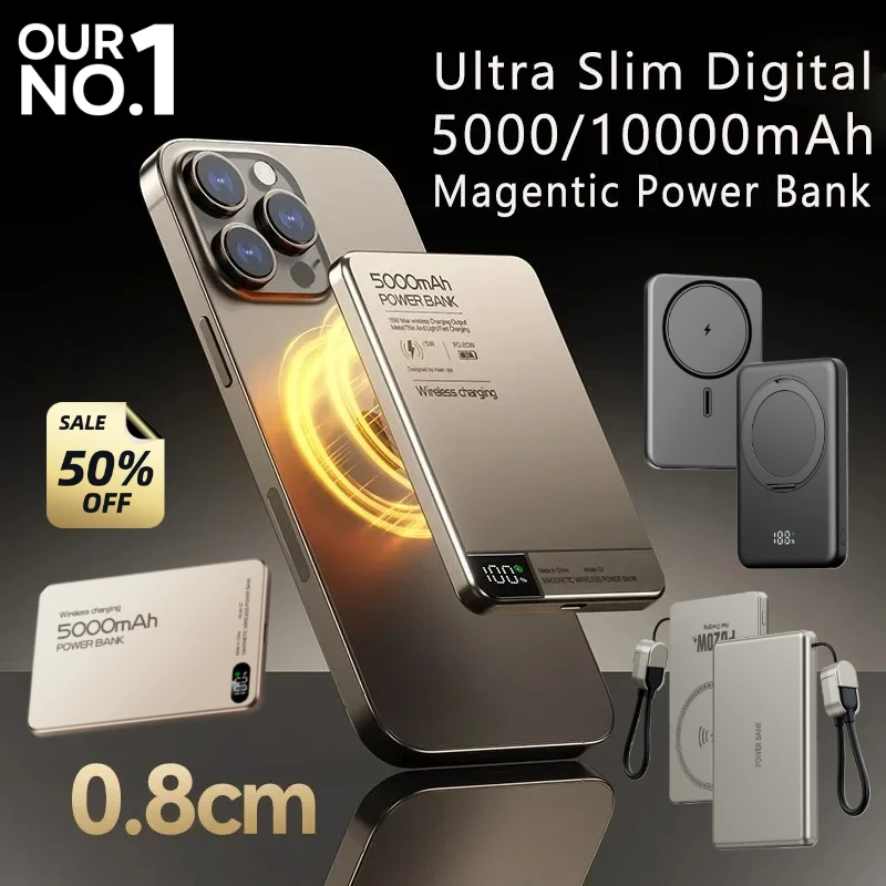 

Портативное зарядное устройство PD20W, быстрая зарядка, 10000 мАч, магнитный аккумулятор большой емкости для IPhone 16, 15, 14, 13, 12, Samsung