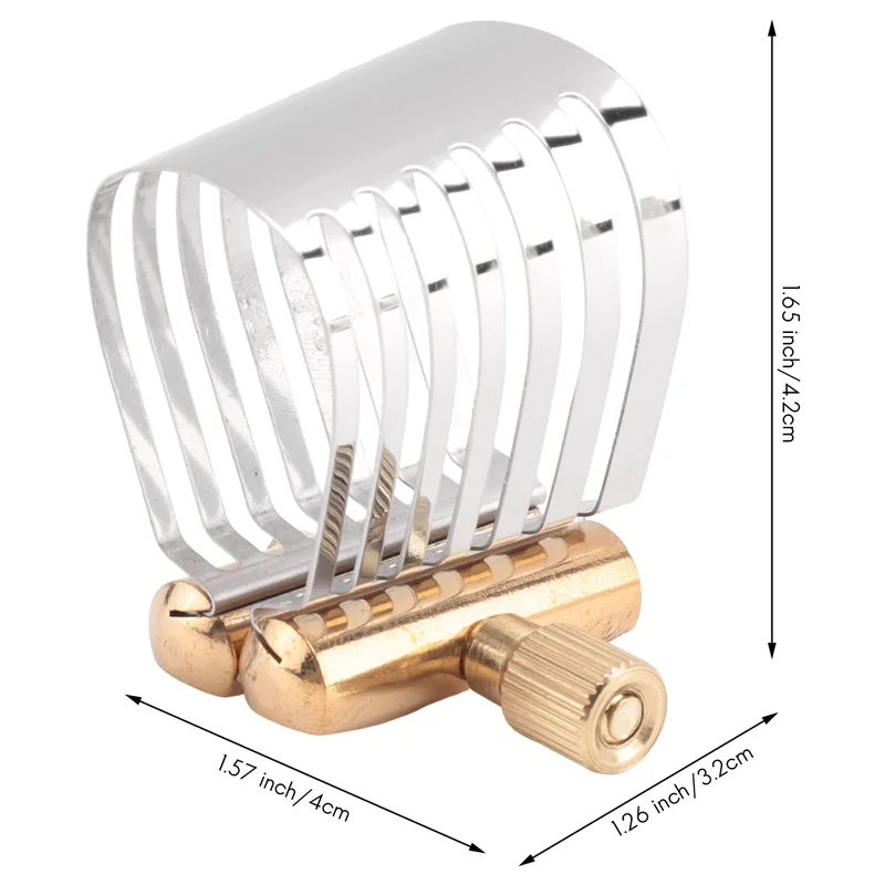 ABKV-2X Tenor Saxophone Clamp Instrument Mouthpiece Ligature Clip Sax Head Clip Saxophone Part Sax Ligature