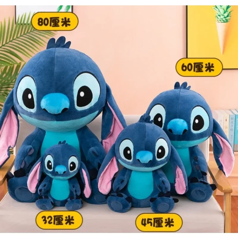 Disney Giant Size Stitch Plush Stuffed Doll Cartoon Kawaii Animal Sleeping Pillow Soft Material Toy For Children Lovely Gift