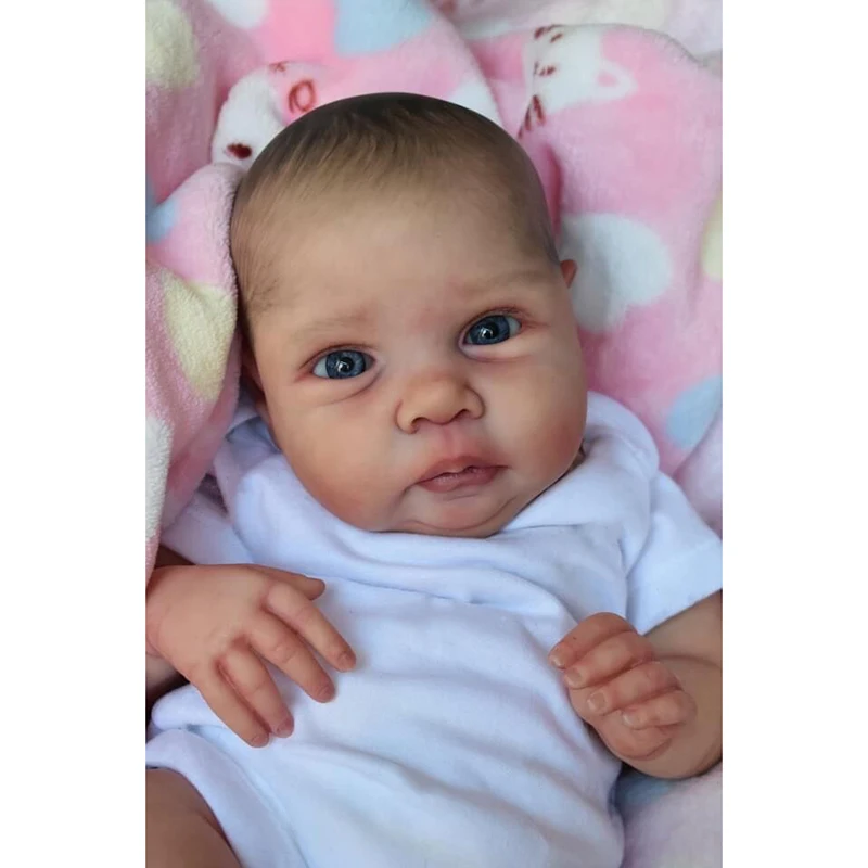 

20inch Finished Reborn Baby Doll Miley Already Painted Same As Picture Lifelike Soft Touch 3D Skin Painted Hair Visible