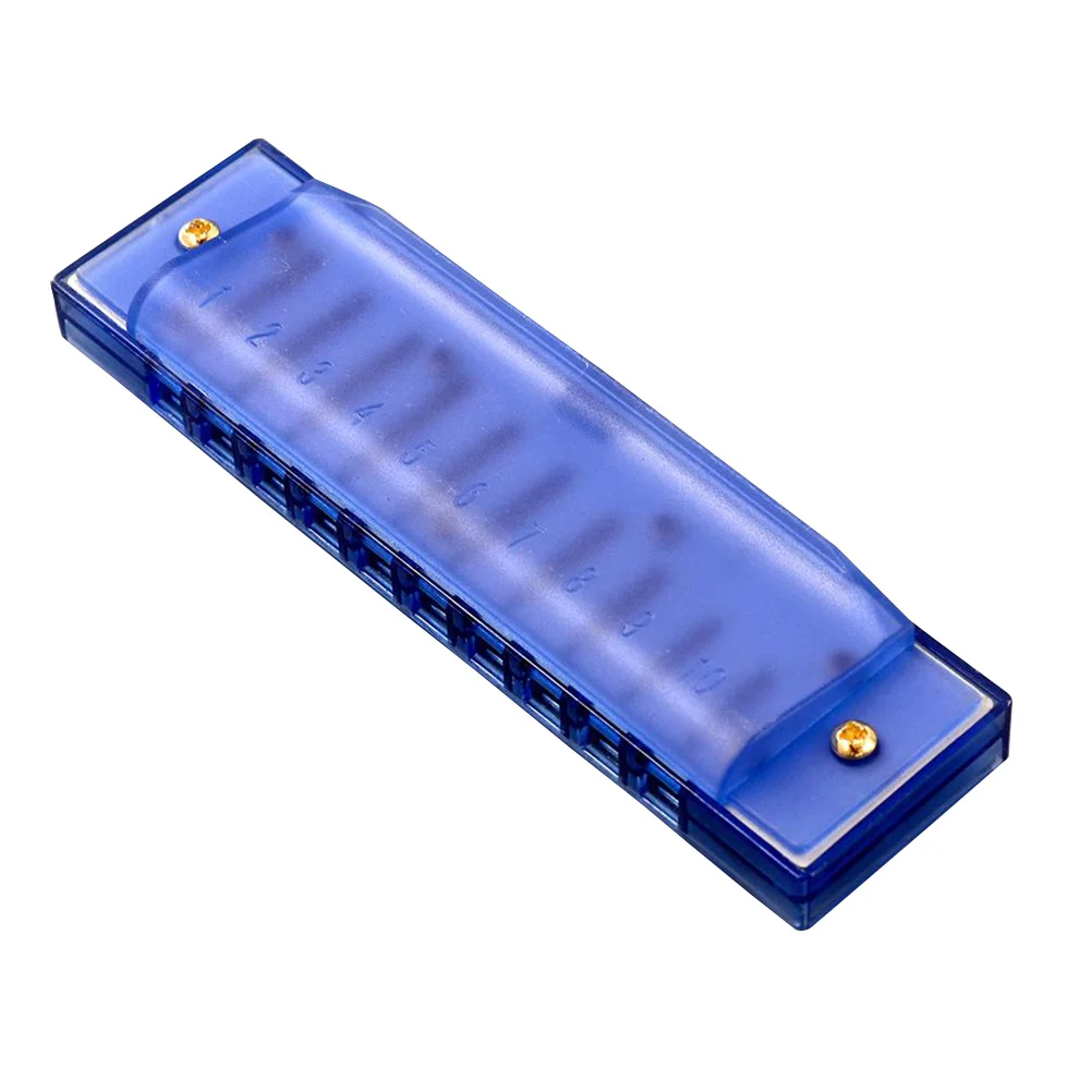 

10 Hole Harmonica Educational Music Instrument Streamlined Body for Early Musical Ability Growth Yellow 10 Hole Harmonica