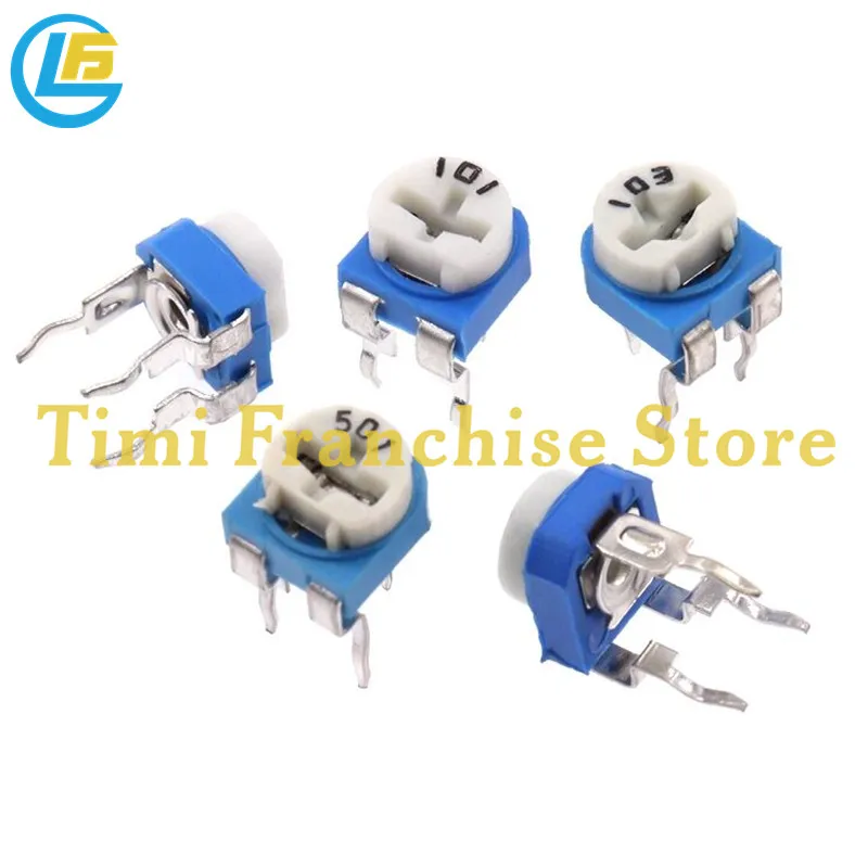 100 Stück/Box rm065 Potentiometer variable Widerstände Kit 500r Ohm-1m Ohm Trimmer Potentiometer einstellbare Widerstände Set 065 1k 10k