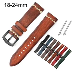 Wood Grain Watch Band 18mm 20mm 22mm 24mm Quick Release Pins Genuine Leather Watch Strap Replacement Wrist Bracelet Belt