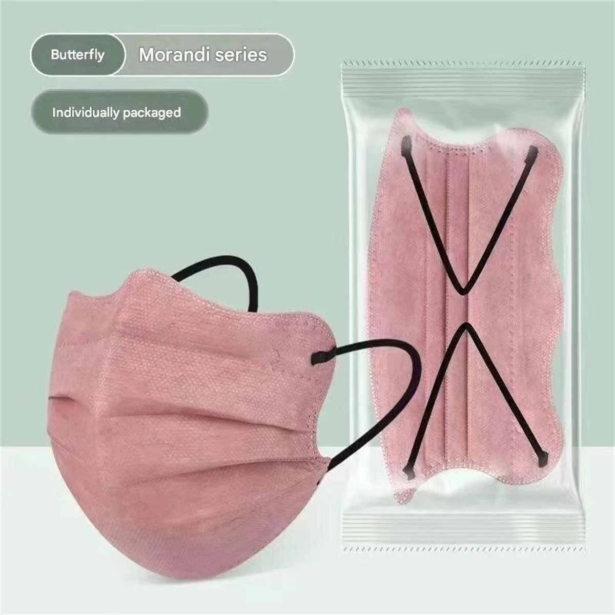 50 قطعة من قناع التجميل على شكل حرف V لحماية العين على شكل حرف V، على شكل فراشة، عبوة مستقلة من Morandi للاستعمال مرة واحدة