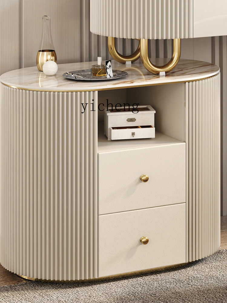 YY Light Luxury Storage Cabinet Integrated Simple Modern Stone Plate Bedside Cabinet