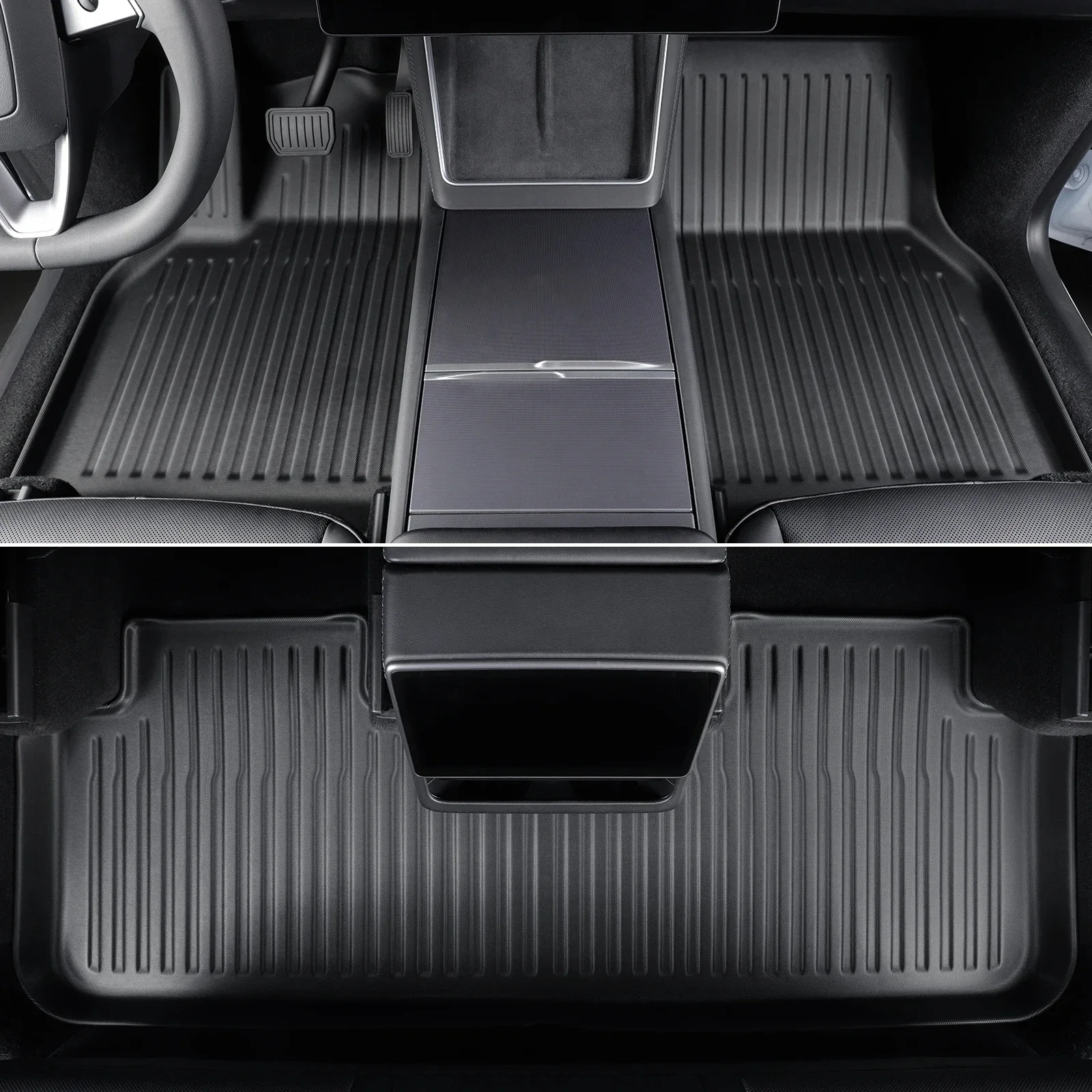 

Floor Mats For New Tesla Model Y 5seats Launch 2025+ Juniper TPE Floor Mats Cargo Liner Trunk Mats Backrest Pad Protection Black