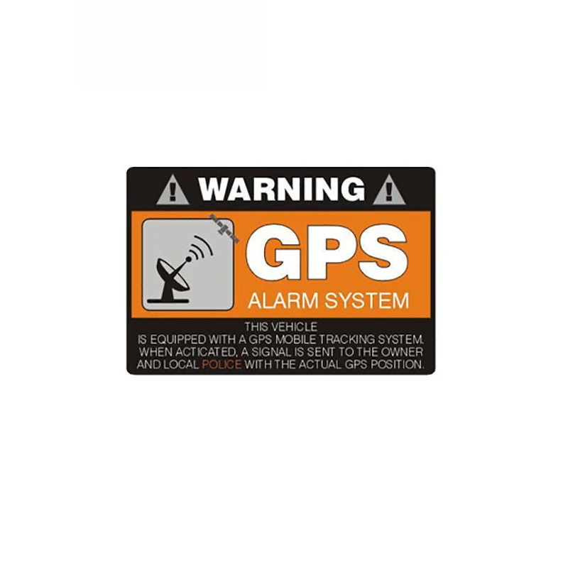 

4 Pcs 8cm*5cm Warning Car Sticker GPS Alarm System Decal Creative Decals Waterproof Sunscreen Stickers PVC