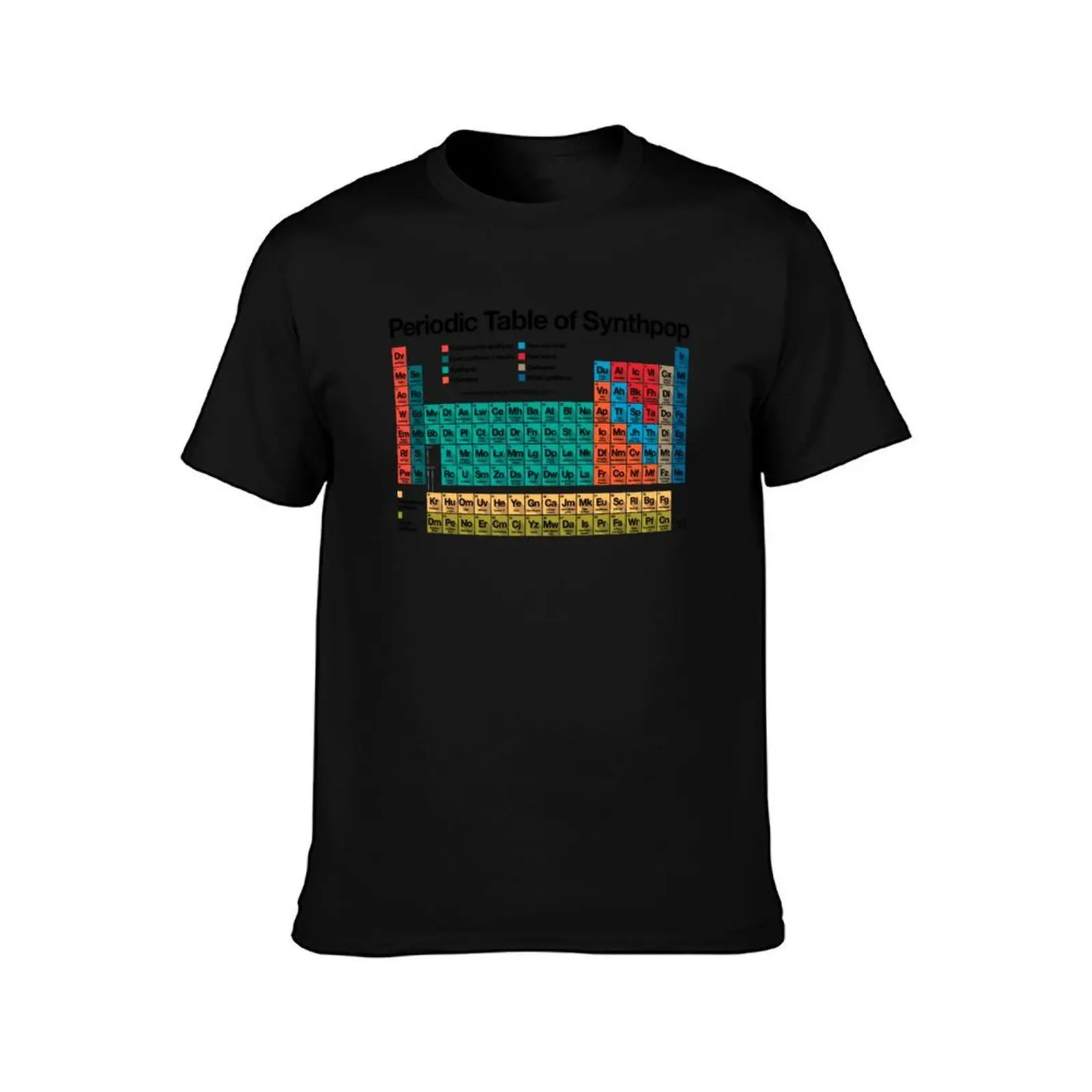 Periodic Table of Synthpop (light background) T-Shirt Sun Block Outdoor T-Shirt