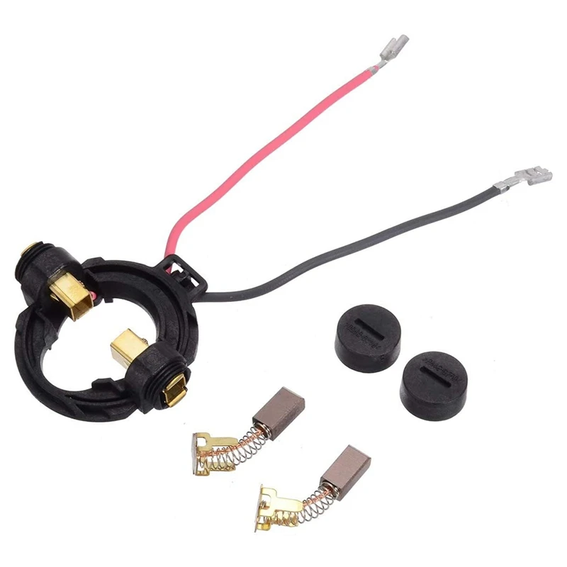 

A82I-1Pair Carbon Brushes + Holder + Carbon Brushes Cap Replacement Parts For HITACHI 328202 334696 G18DSL G18DL G14DSL G14DL