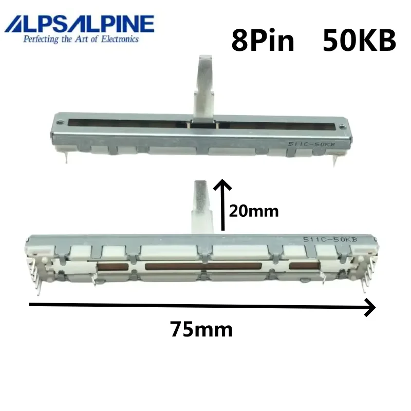 50pcs，Slider Potentiometer，DCV1011，50KB，8Pins，Pioneer DJ turntable TEMPO push rod，DDJ-400 DDJ-800 DDJ-FLX6
