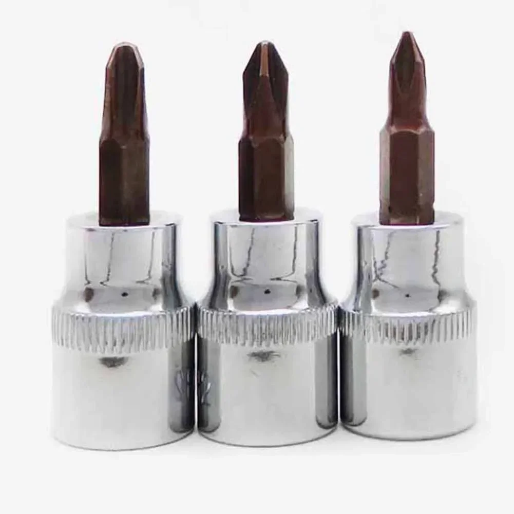 Destornillador adaptador de enchufe, llave de tubo de accionamiento cuadrado 3/8 PH1 PH2 PH3, broca cruzada para llave de trinquete, herramienta de mano, 1 ud.