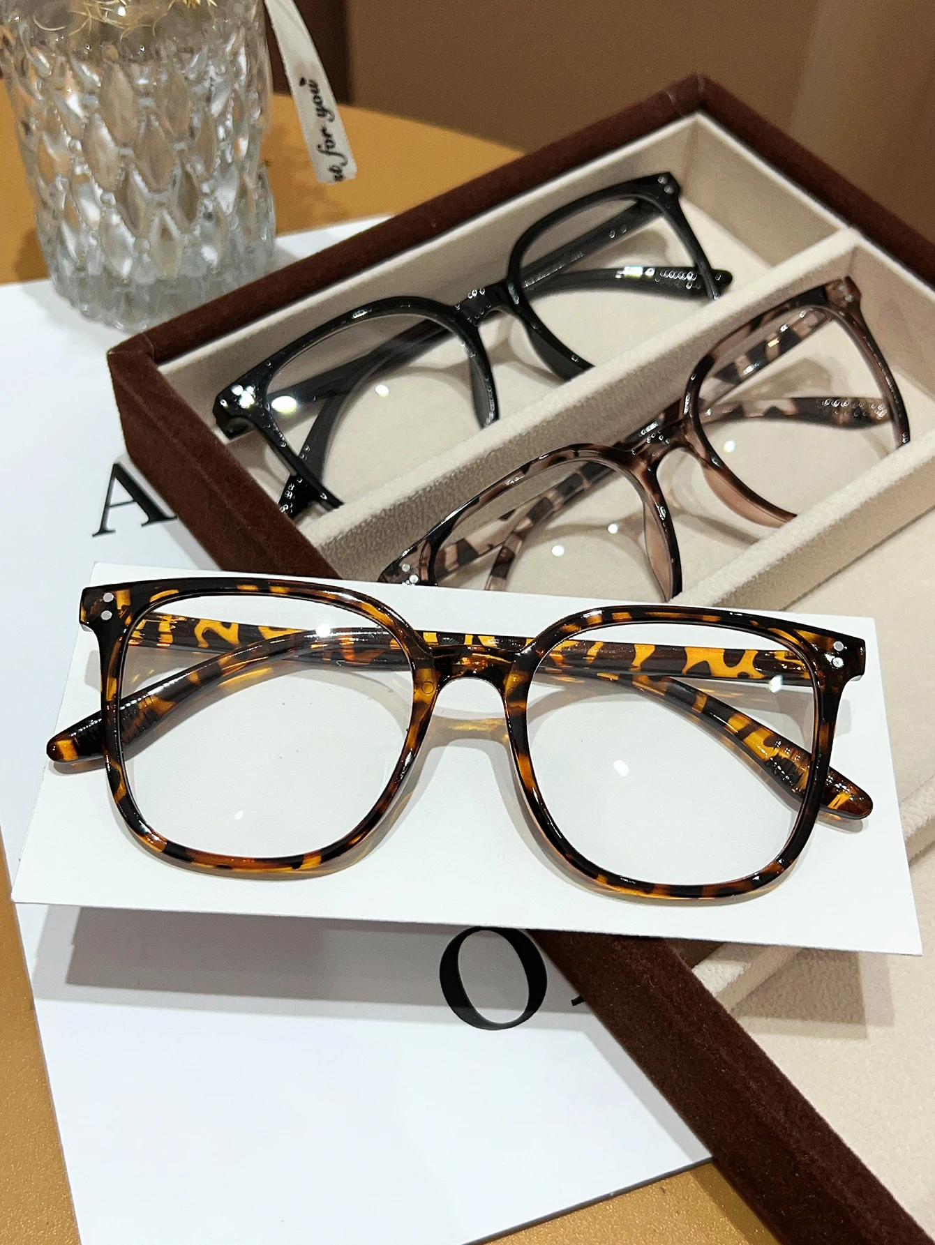 1 Stück/3 Stück/4 Stück/5 Stück/6 Stück europäische und amerikanische klassische beliebte Brillen-Set mit quadratischem Rahmen, Herren- und Damenmode-Brille – Detail 9