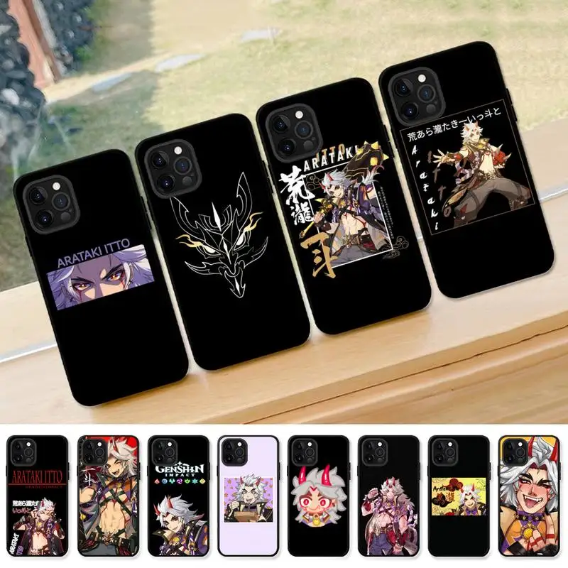 Genshin Impact Anime Arataki Itto Phone Case for iPhone 13 12 mini 11 pro Xs max Xr X 8 7 6 6s Plus 5s cover