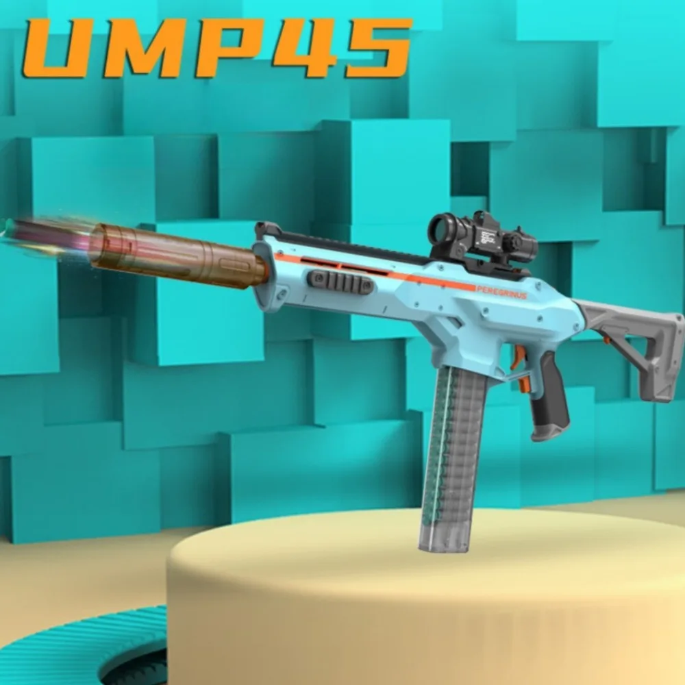 Elektrisches kontinuierliches Abfeuern UMP45 Hand-in-One-Shell Soft-Bullet-Spielzeugpistole Outdoor-Spielgewehr Maschinenpistole Modell für Kinder Geschenk