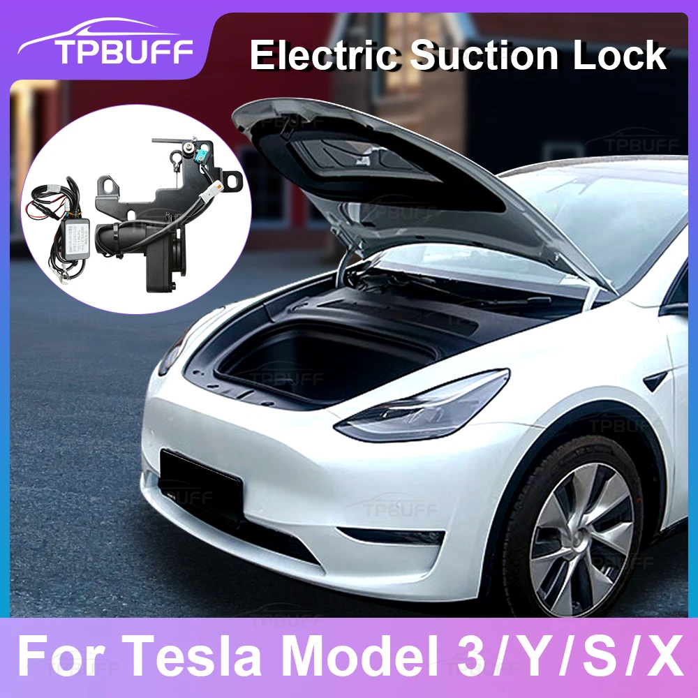 

TPBUFF Electric Lock Soft-closing for Tesla Model 3 Y X S 2021-2023 Front Spare Box Automatic Adsorption Close Easy Installation