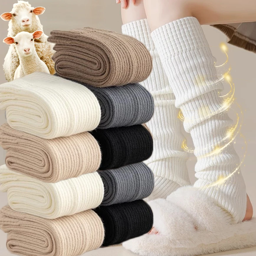 

Lolita Leg Warmers Women Long Socks Wool Knitted Foot Cover Arm Warmer Y2K Autumn Winter Crochet Heap Socks Boot Cuffs Stockings