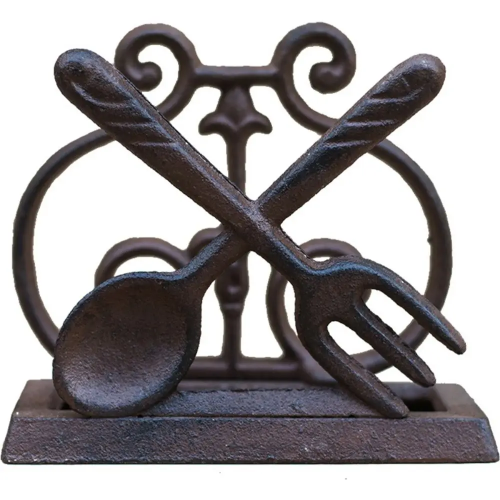 Desk Accessory Cast Iron Napkin Holder Vintage Rustic Paper Towel Holder European Elegant Tissue Holder Home Decor