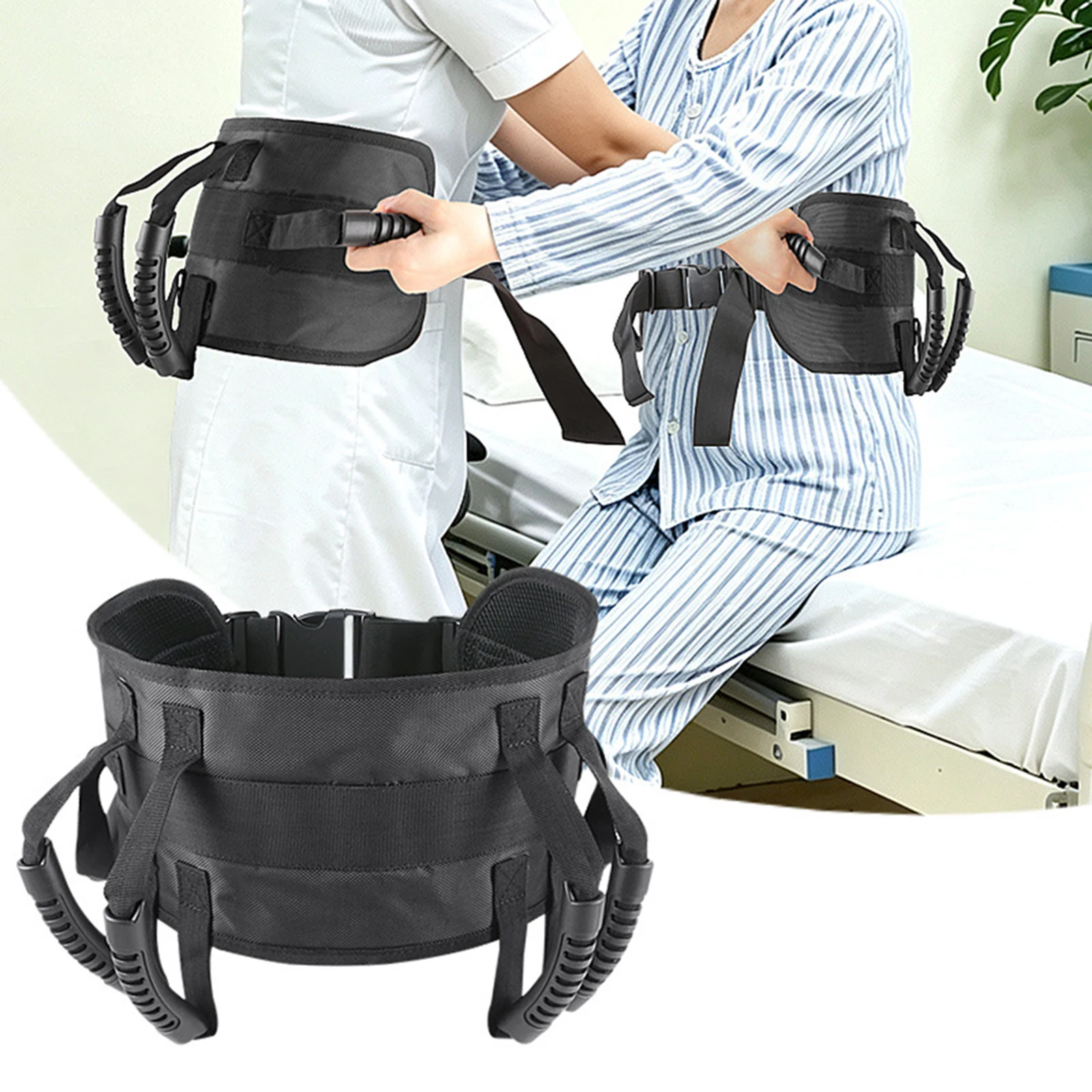 Walking Assistance Waist Belt,The Elderly Person Gets Up From Bed Shifts Their Position To Move Their Adjustable Walking Belt