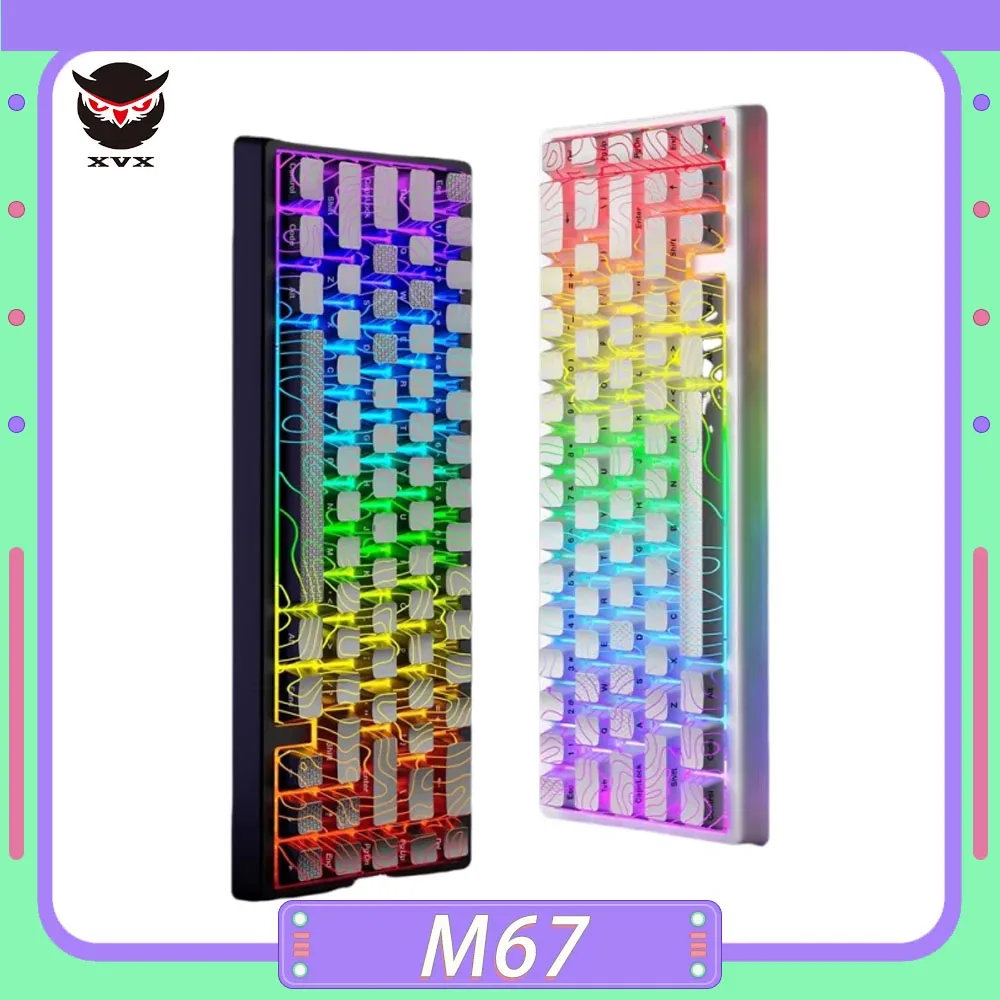 XVX M67 Mechanical Keyboard RGB LED IMD Contour line 2.0 Wired Gaming Keyboard Support QMK VIA Gasket Custom PC Gamer Gift