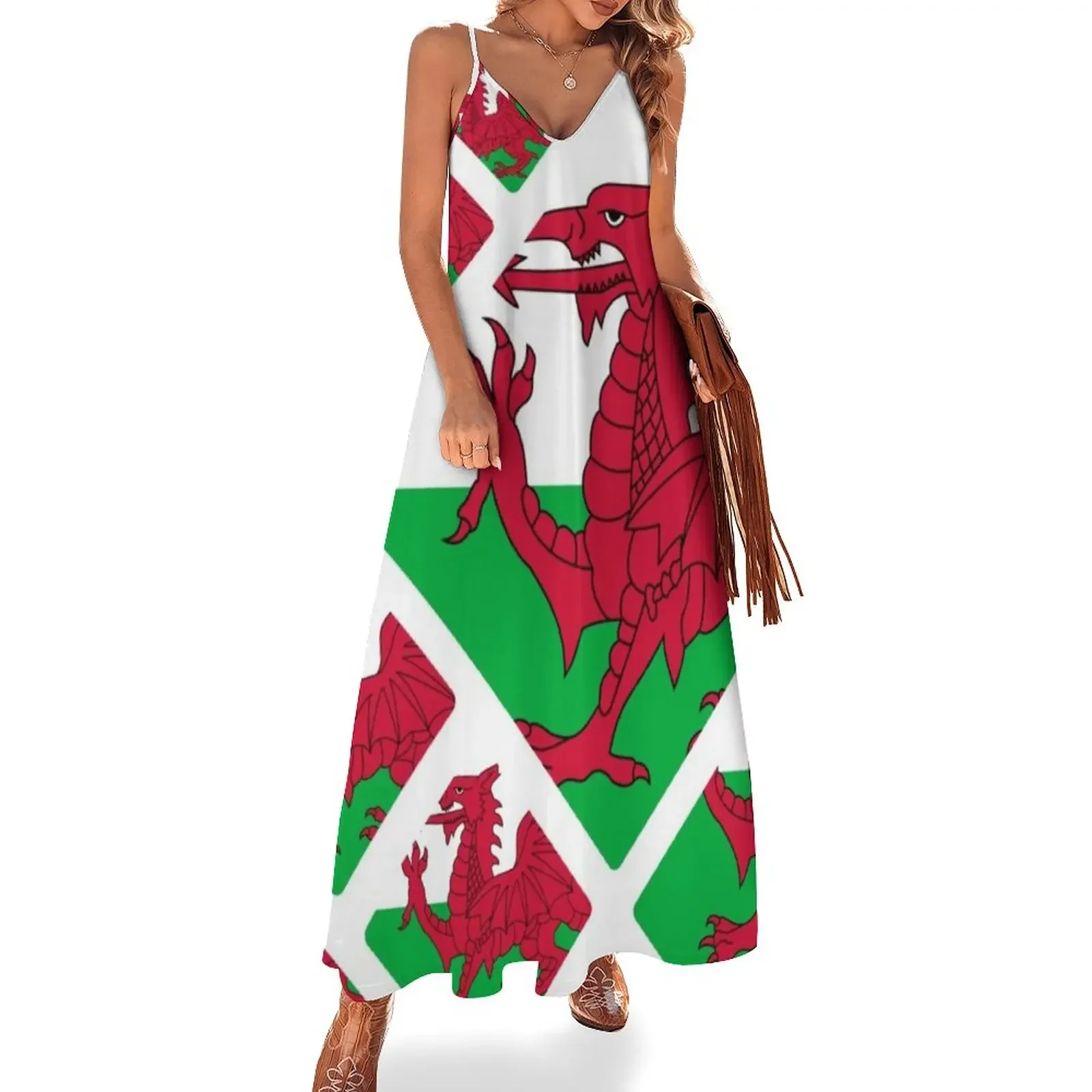 

Welsh flag Sleeveless Dress dress Long dress woman evening dresses women Dance dresses