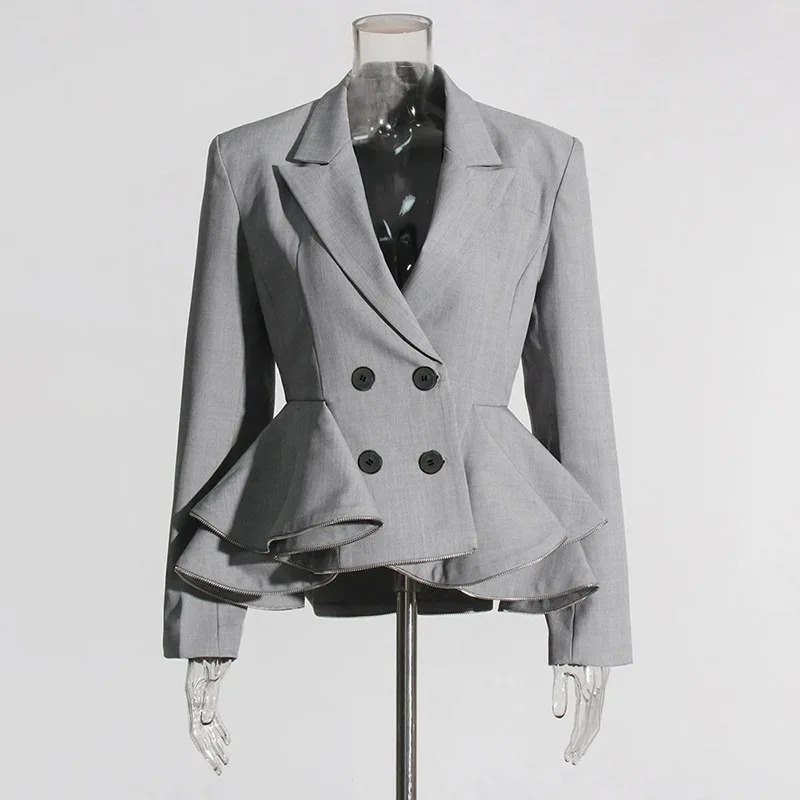 

Temperamt Commuting Style, Waist Cinching And Slimming Suit, 2025 Jacket Spring New Design, Patchwork Ruffle Edge Suit Ja