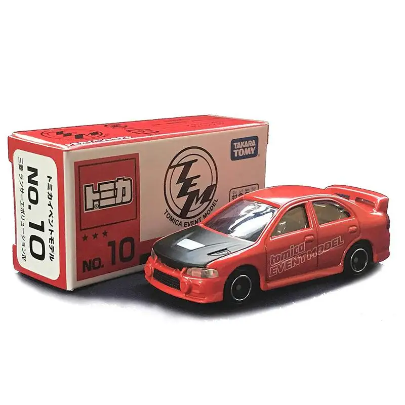 TAKARA TOMY simulation alloy car model TOMICA Model 10 Mitsubishi Lancer Evolution IV, toy for boys, holiday gift for children