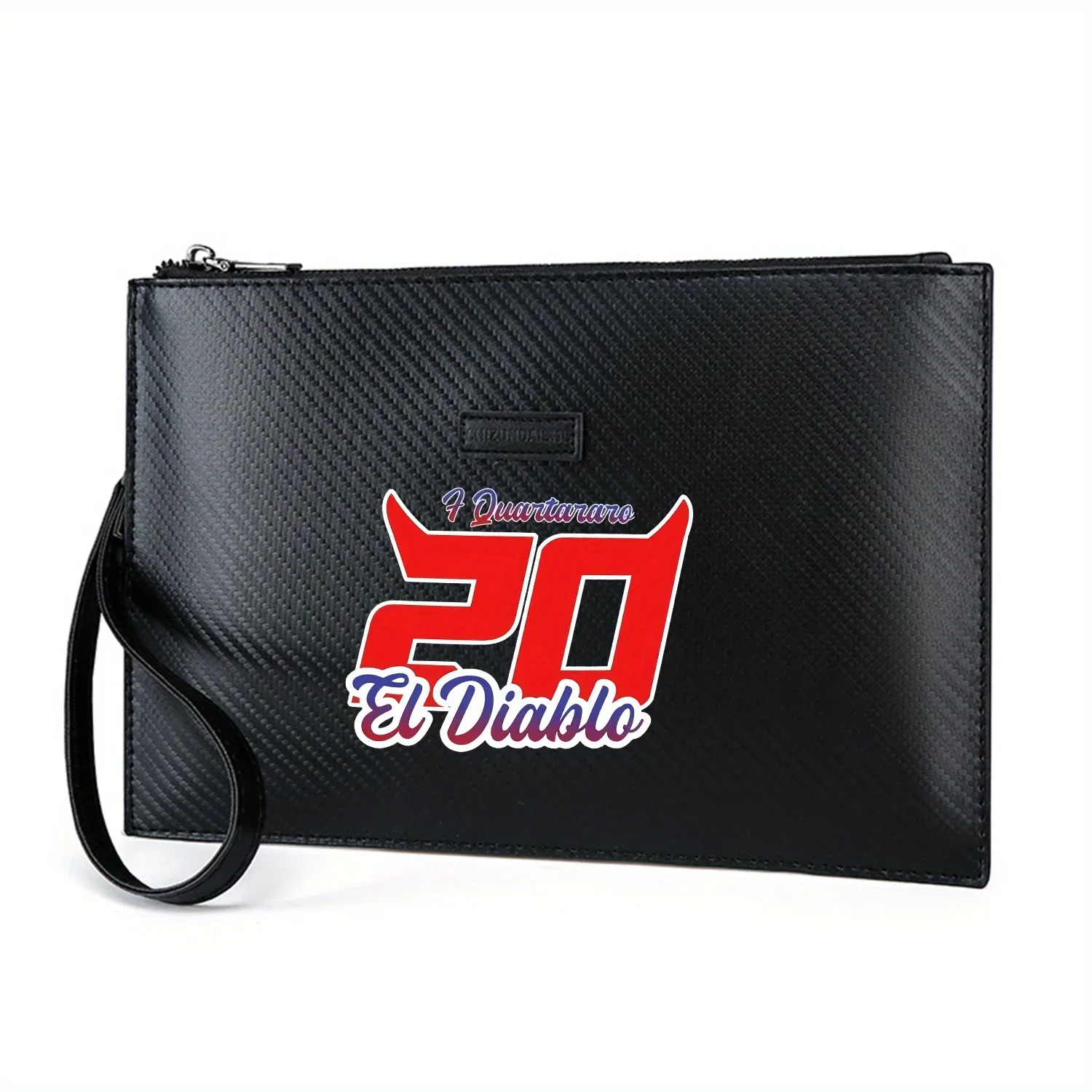 Number 20 El Diablo logo Elegant Printed PU Men's Handbag Fashionable and Practical for Everyday Carry