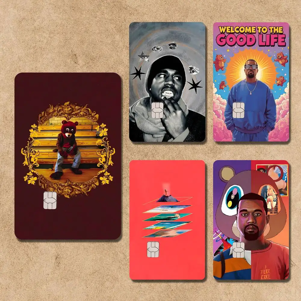 

K-Kanye-e West Ye Rapper Credit Debit Bus campus Access Card Cool Decoration Waterproof Scratch Resistant Stickers